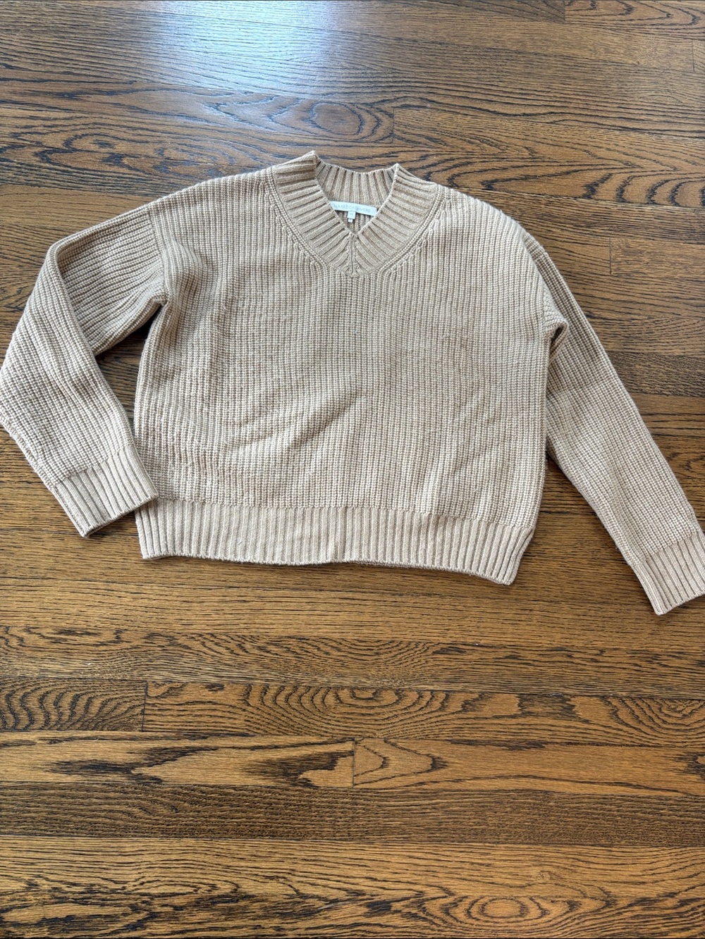 Naked Cashmere 100% cashmere Cozy V-Neck Ribbed Sweater - Beige, xS